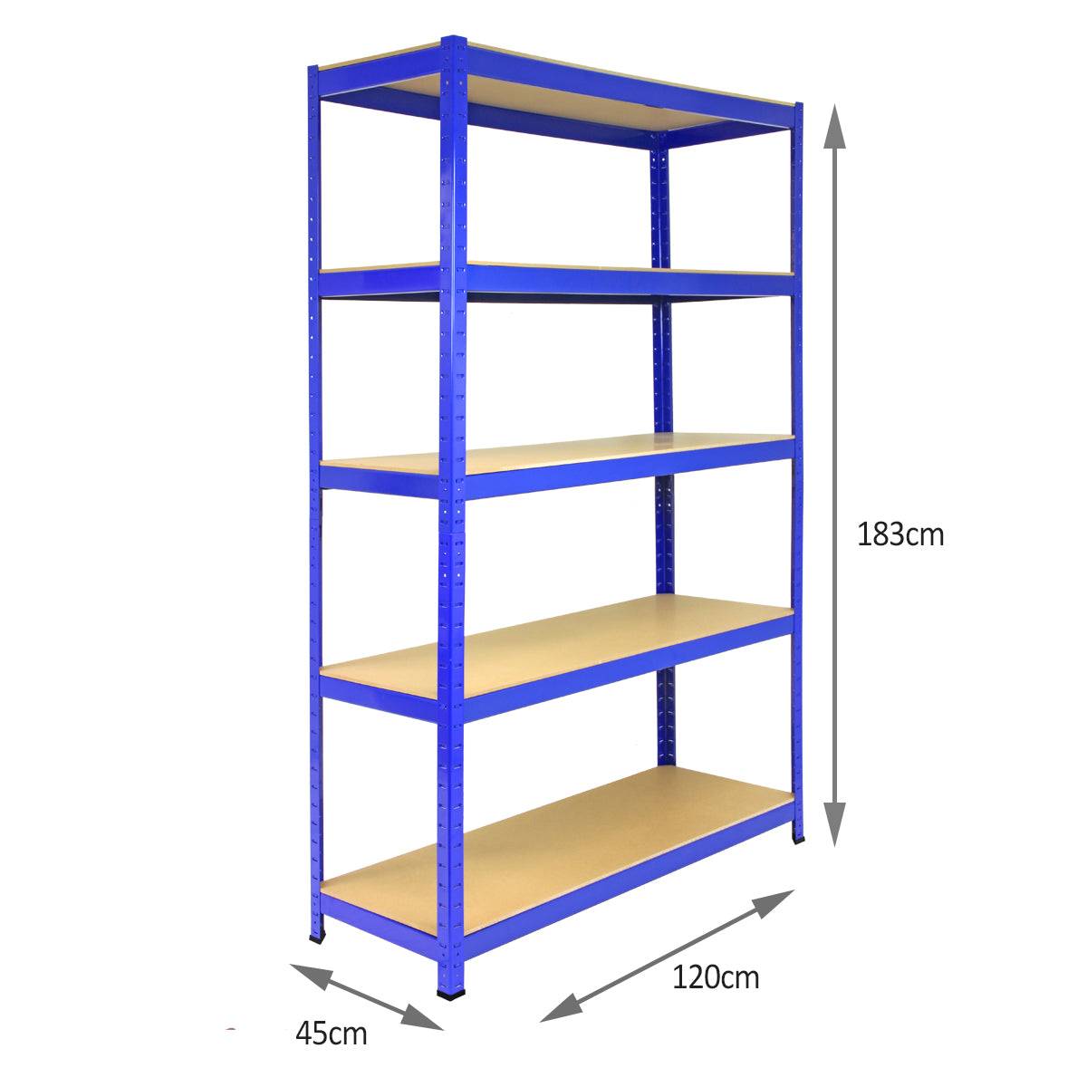 Monstershop - Rayonnage Bleu T-Rax de 120cm x 45cm x 180cm, en Acier et Sans Boulons - Image 4