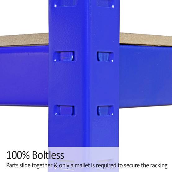 Monstershop - Rayonnage Bleu T-Rax de 120cm x 45cm x 180cm, en Acier et Sans Boulons - Image 5