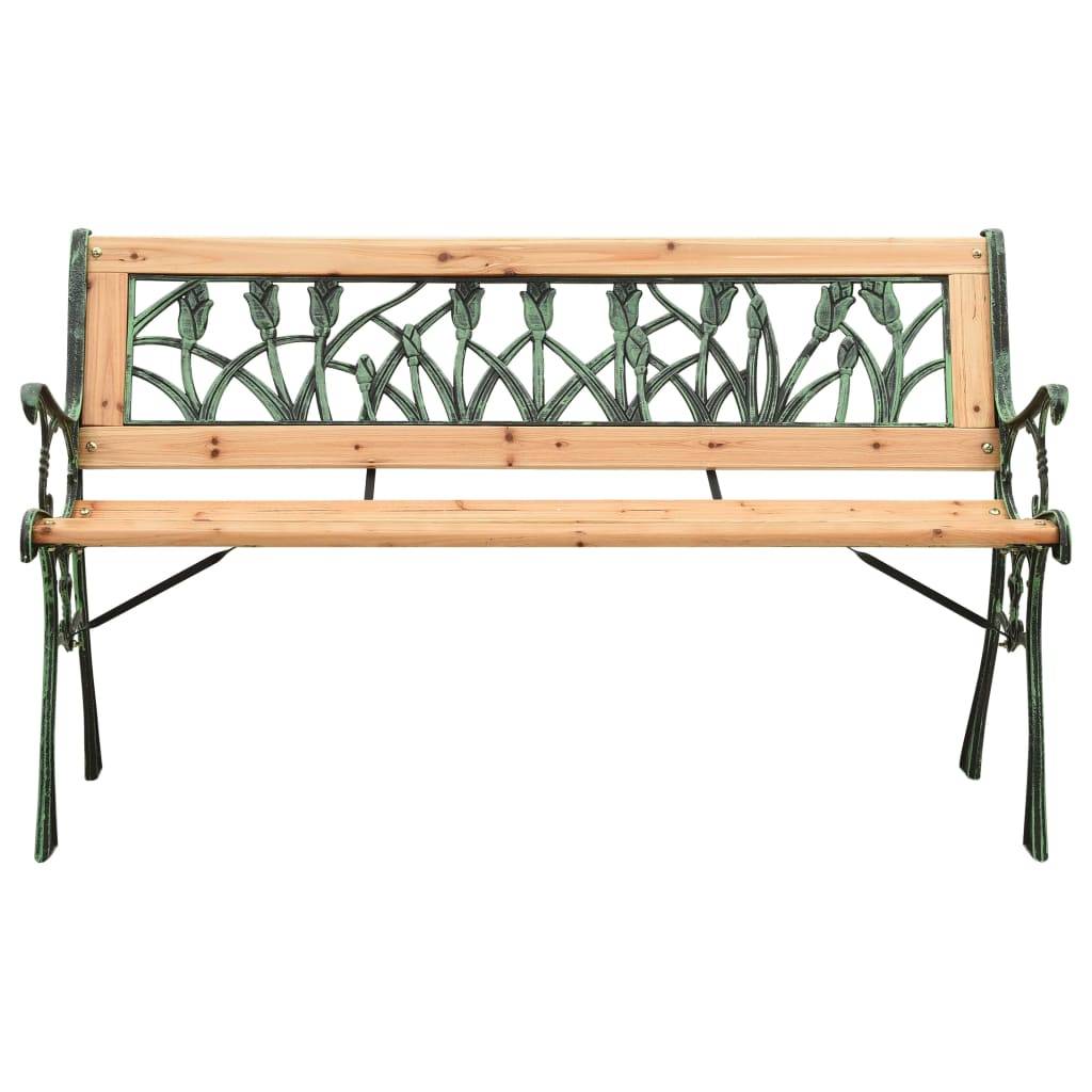 Maison Chic - Banc de jardin, Banc d'extérieur, Banquette 122 cm fonte et bois de sapin massif MP131 - Image 1