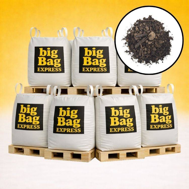 PACK 7 X BIG BAG de 1m3 (+/- 8,4T) Terre Criblée Amendée Compostée à 25% - Livraison PREMIUM