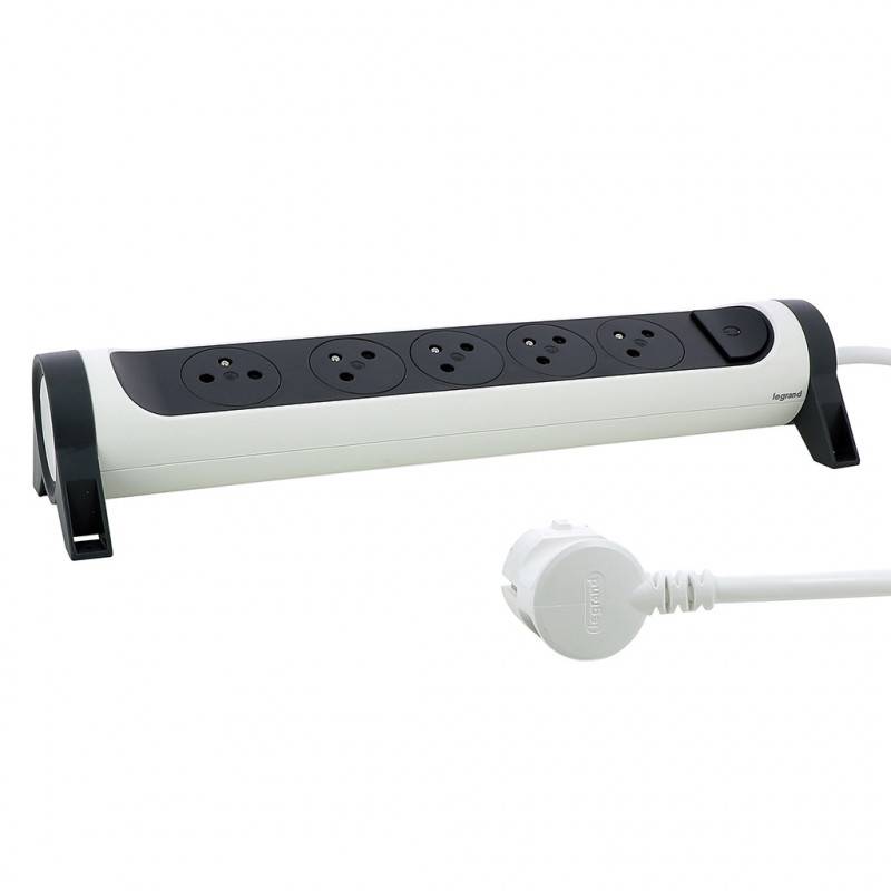 Legrand - Rallonge multiprise 1,5m avec bloc rotatif 5 prises 2P+T avec interrupteur 0 494 50 LEGRAND - Image 2