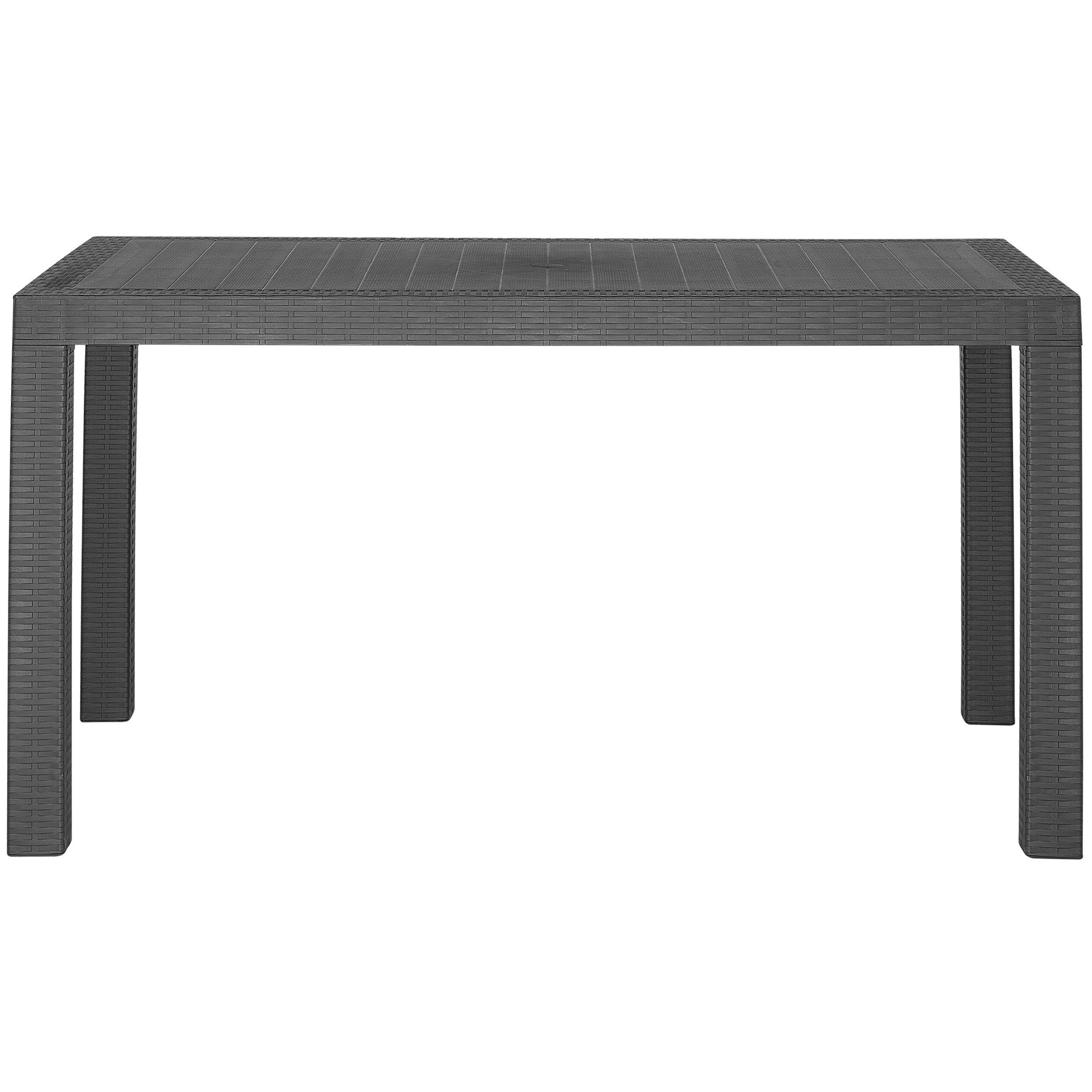 Ensemble de Jardin ou Terrasse Table 80 x 140 cm et 6 Chaises en Rotin Gris Résistant et Durable au Style Traditionnel et Intemporel Beliani - Image 5