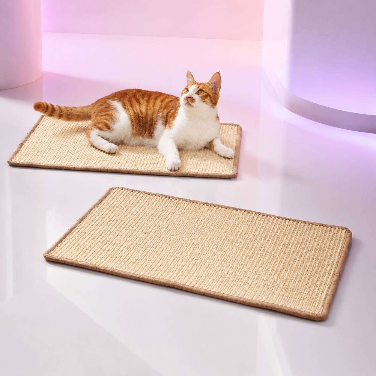 Lot de 2 Tapis Griffoir Sisal Sécurisé pour Chat Protection Meubles Mural Sol - Image 9