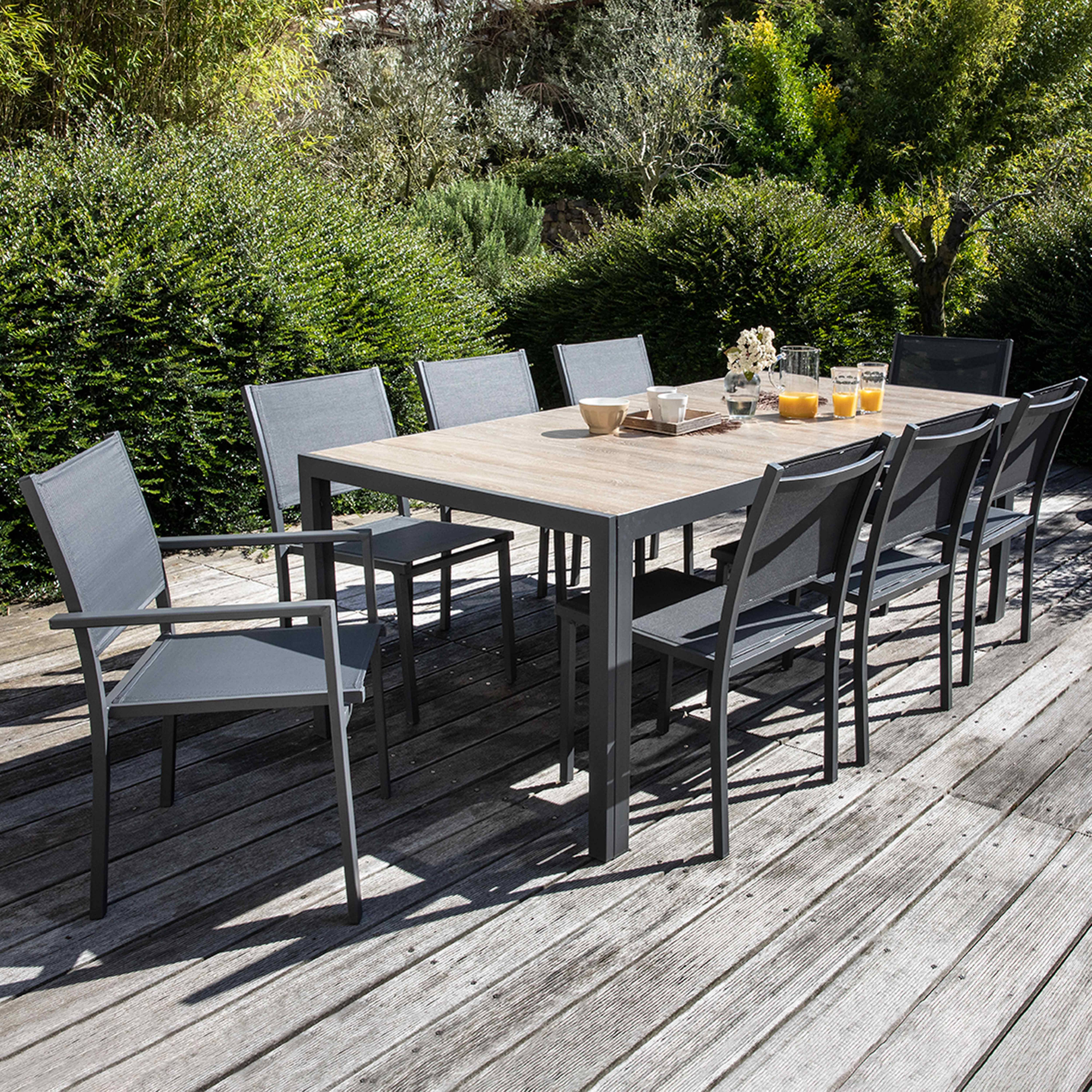 Oviala - Table de jardin en aluminium et céramique 8 places 166 cm Tivoli - Oviala - Image 6