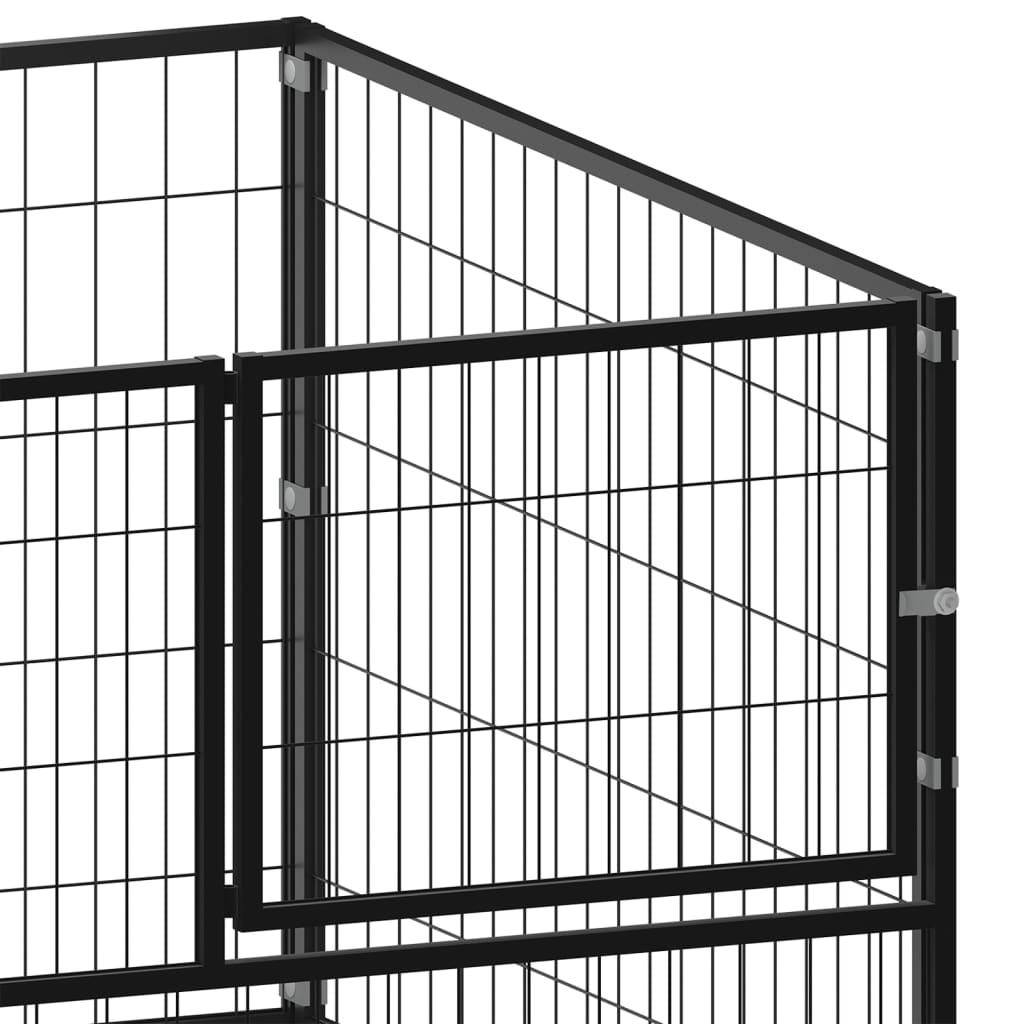 Helloshop26 - Chenil extérieur cage enclos parc animaux chien noir 200 x 100 x 70 cm acier - Image 5