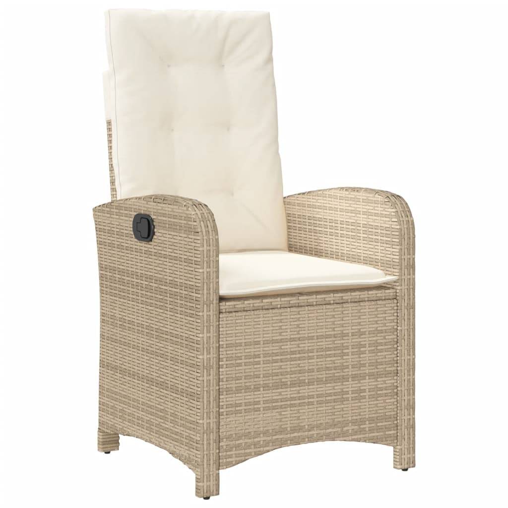 Vidaxl - Chaises inclinables de jardin lot de 2 et coussins beige rotin vidaXL 365172 - Image 9