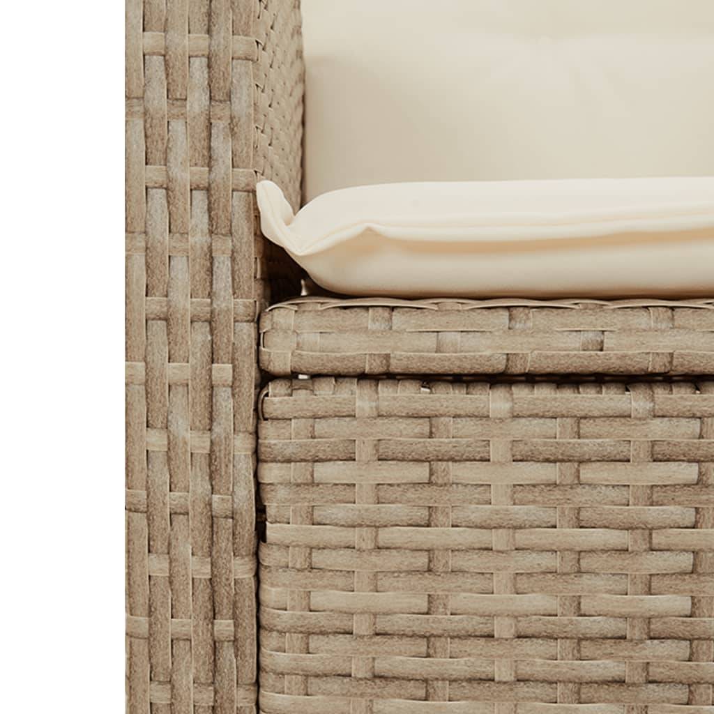 Vidaxl - Chaises inclinables de jardin lot de 2 et coussins beige rotin vidaXL 365172 - Image 5