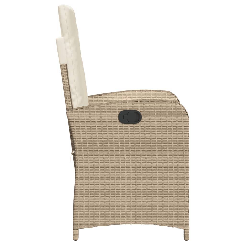Vidaxl - Chaises inclinables de jardin lot de 2 et coussins beige rotin vidaXL 365172 - Image 7