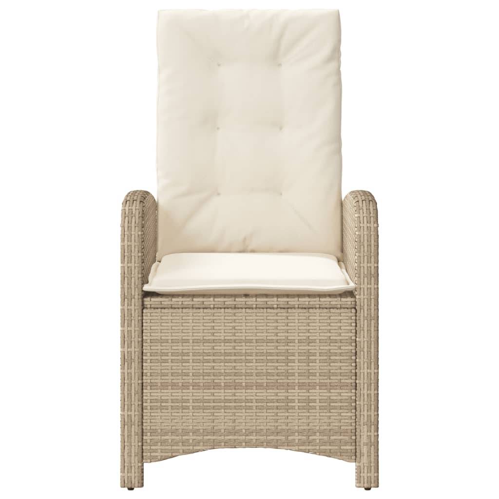 Vidaxl - Chaises inclinables de jardin lot de 2 et coussins beige rotin vidaXL 365172 - Image 6
