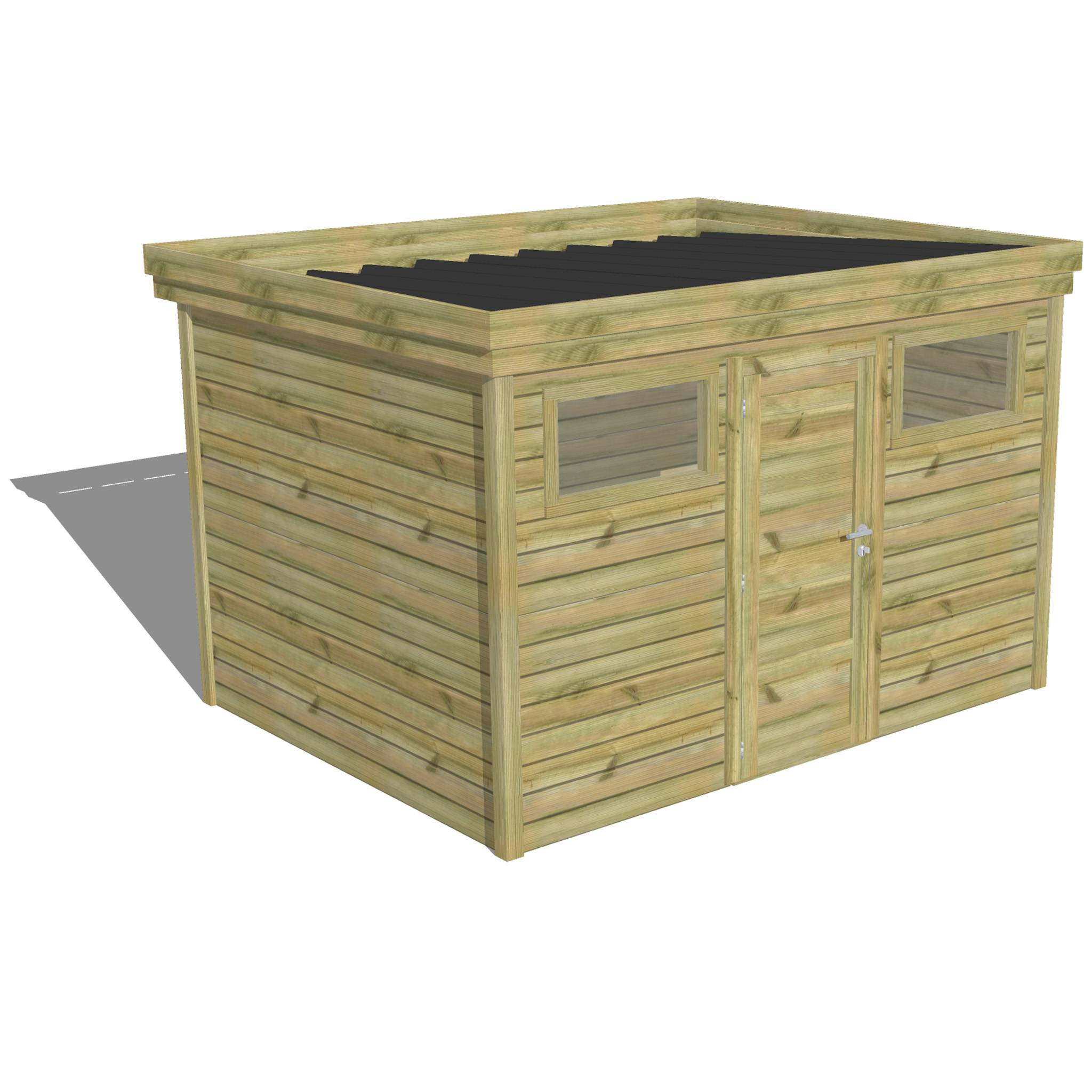 Abri Français - ABRI DE JARDIN bois autoclave 27mm - 3,44x2,64m / 9m2 - Bac acier - Abri Français - Image 1