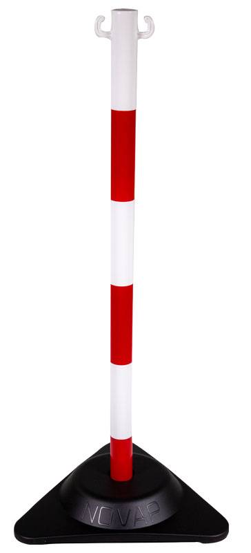 Novap - Poteau de balisage X-POST sur socle lesté rouge et blanc 2,9kg 90cm - NOVAP - 2009997 - Image 1