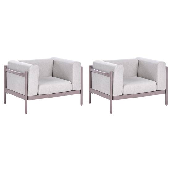 Fauteuil Matière synthétique Taupe FERRETTI - Beliani - Image 1