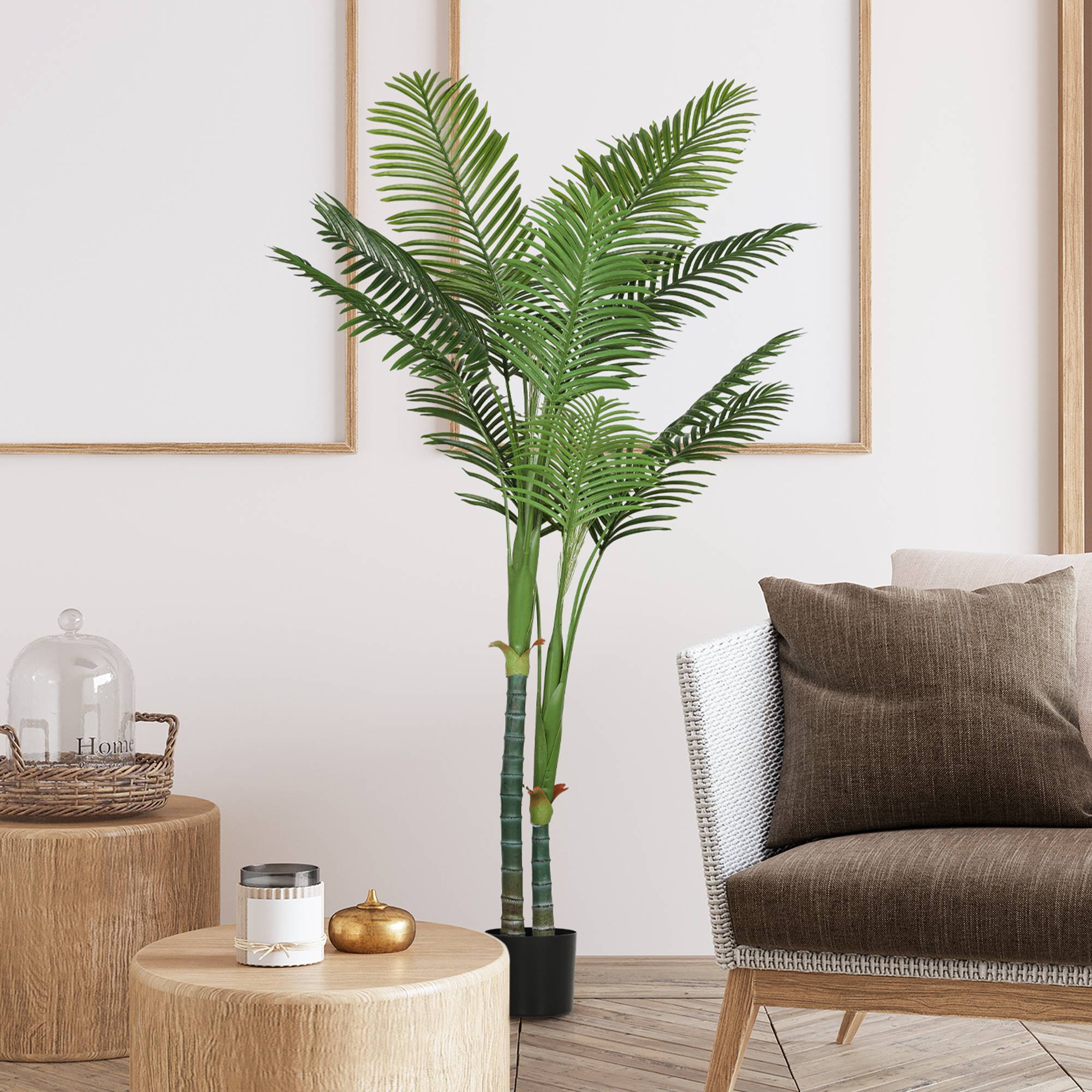 Grand palmier Areca artificiel plastique salon effet naturel 180 cm vert - ComfortXL Outdoor Living - Image 4