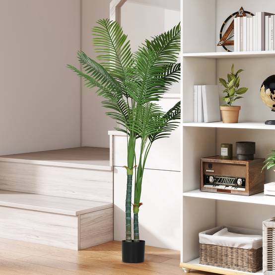 Grand palmier Areca artificiel plastique salon effet naturel 180 cm vert - ComfortXL Outdoor Living - Image 3