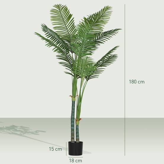 Grand palmier Areca artificiel plastique salon effet naturel 180 cm vert - ComfortXL Outdoor Living - Image 5