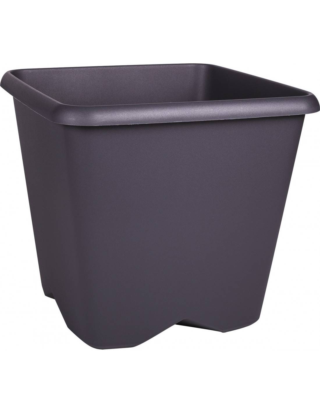 Eda - Pot Carré Volcania Gris Résistant, Design Moderne - Eda