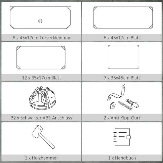 Système d'étagères modulaires pour 6 paires de chaussures, 49 cm x 36,5 cm x 108 cm, noir - Image 8