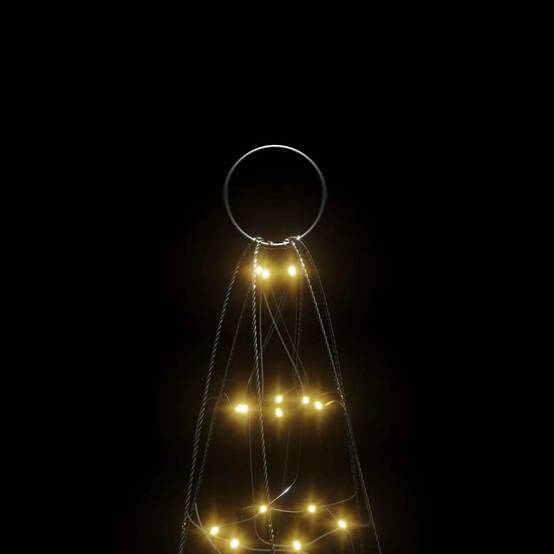 Sapin De Noël - Arbre de Noël lumineux sur mât de drapeau 200 LED blanc 180 cm - Image 6