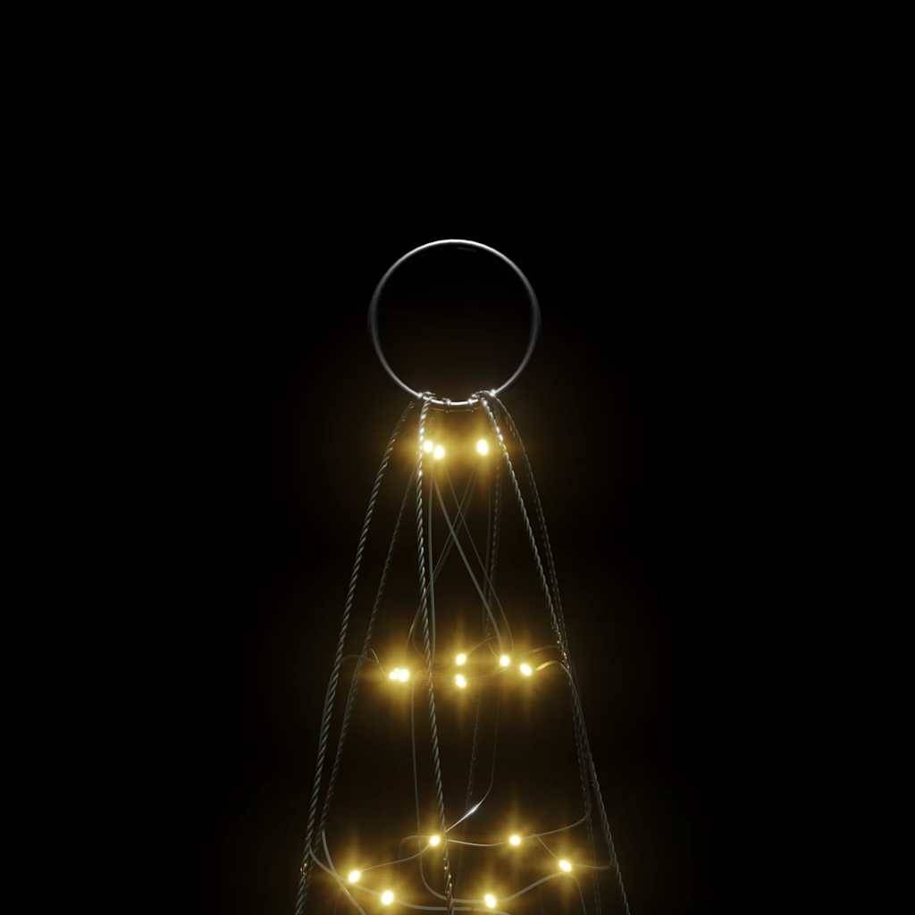 Sapin De Noël - Arbre de Noël lumineux sur mât de drapeau 200 LED blanc 180 cm - Image 6