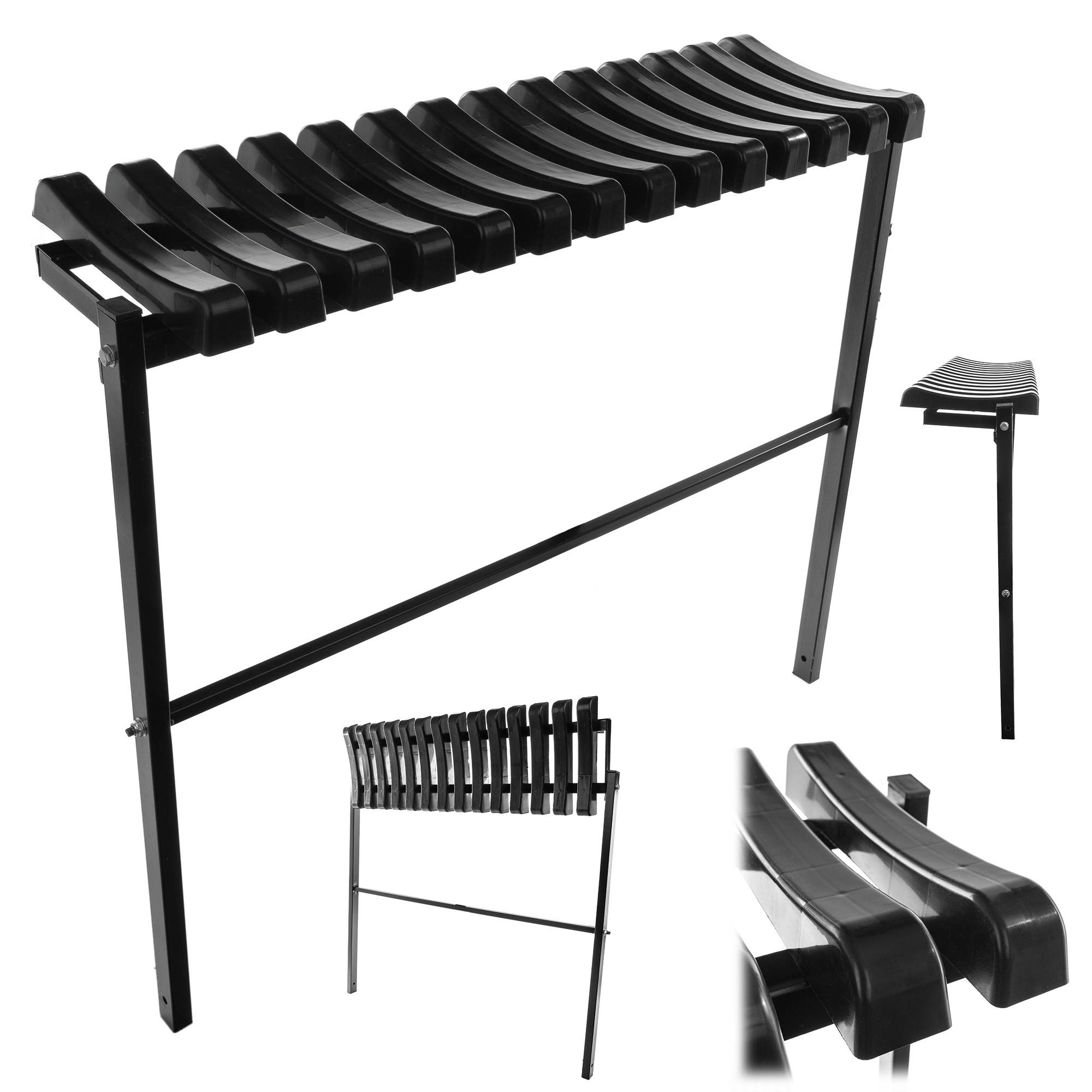 Banc de Jardin Pliable Noir, 77x91cm, Stabilité Extérieure - Image 1