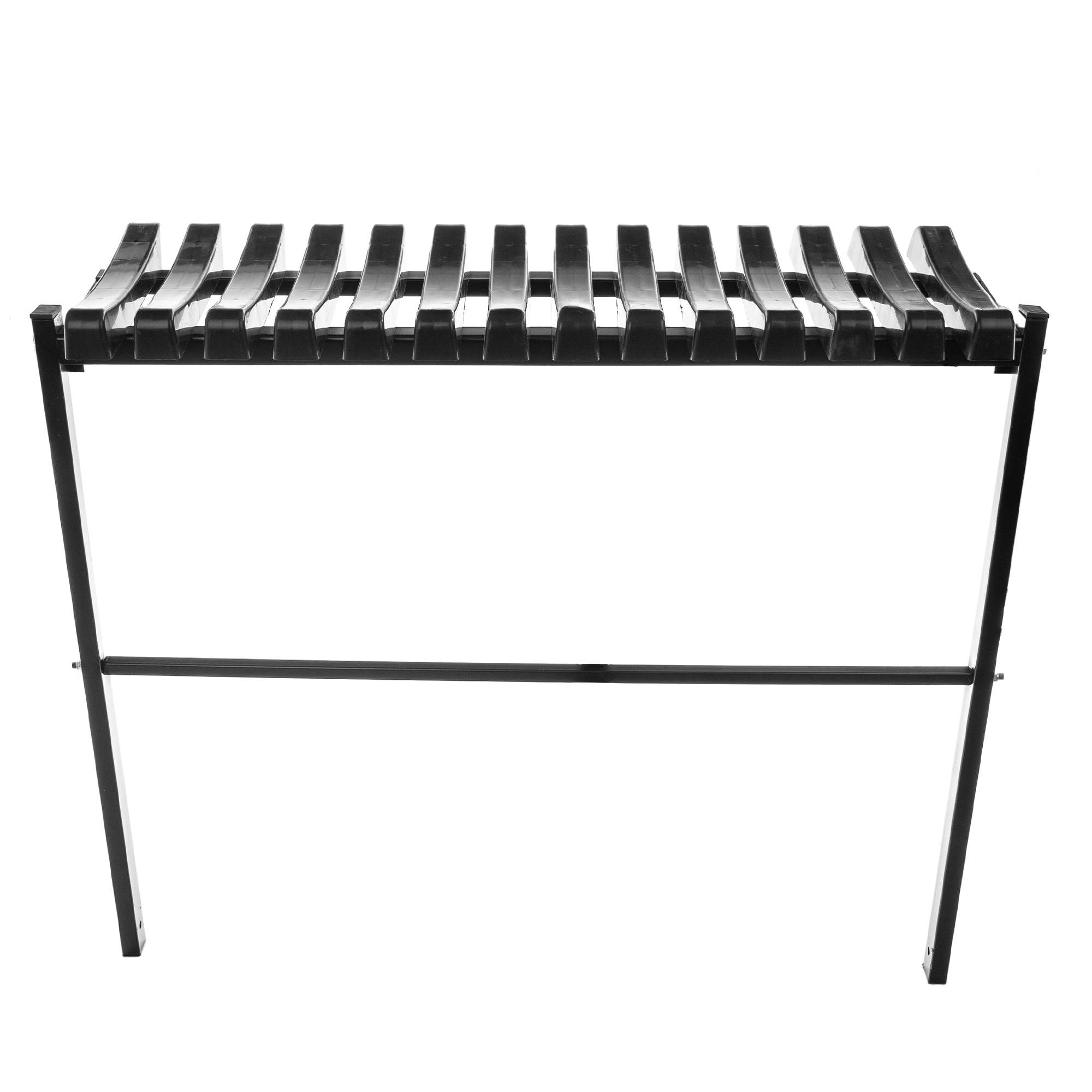 Banc de Jardin Pliable Noir, 77x91cm, Stabilité Extérieure - Image 8