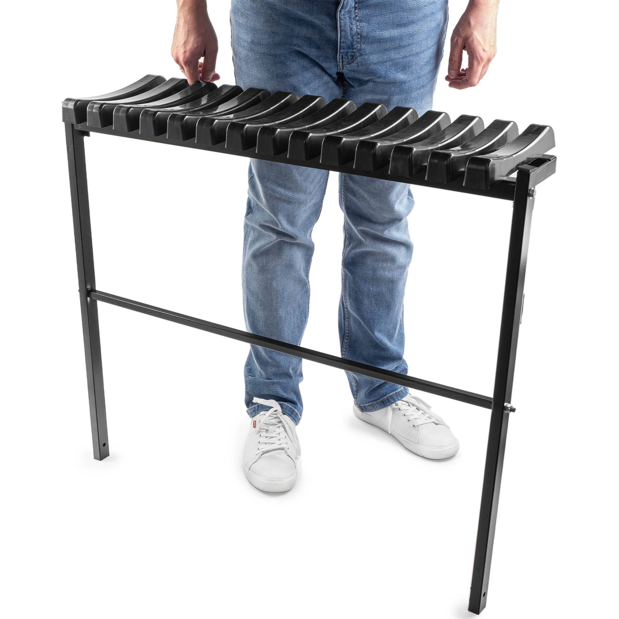 Banc de Jardin Pliable Noir, 77x91cm, Stabilité Extérieure - Image 3