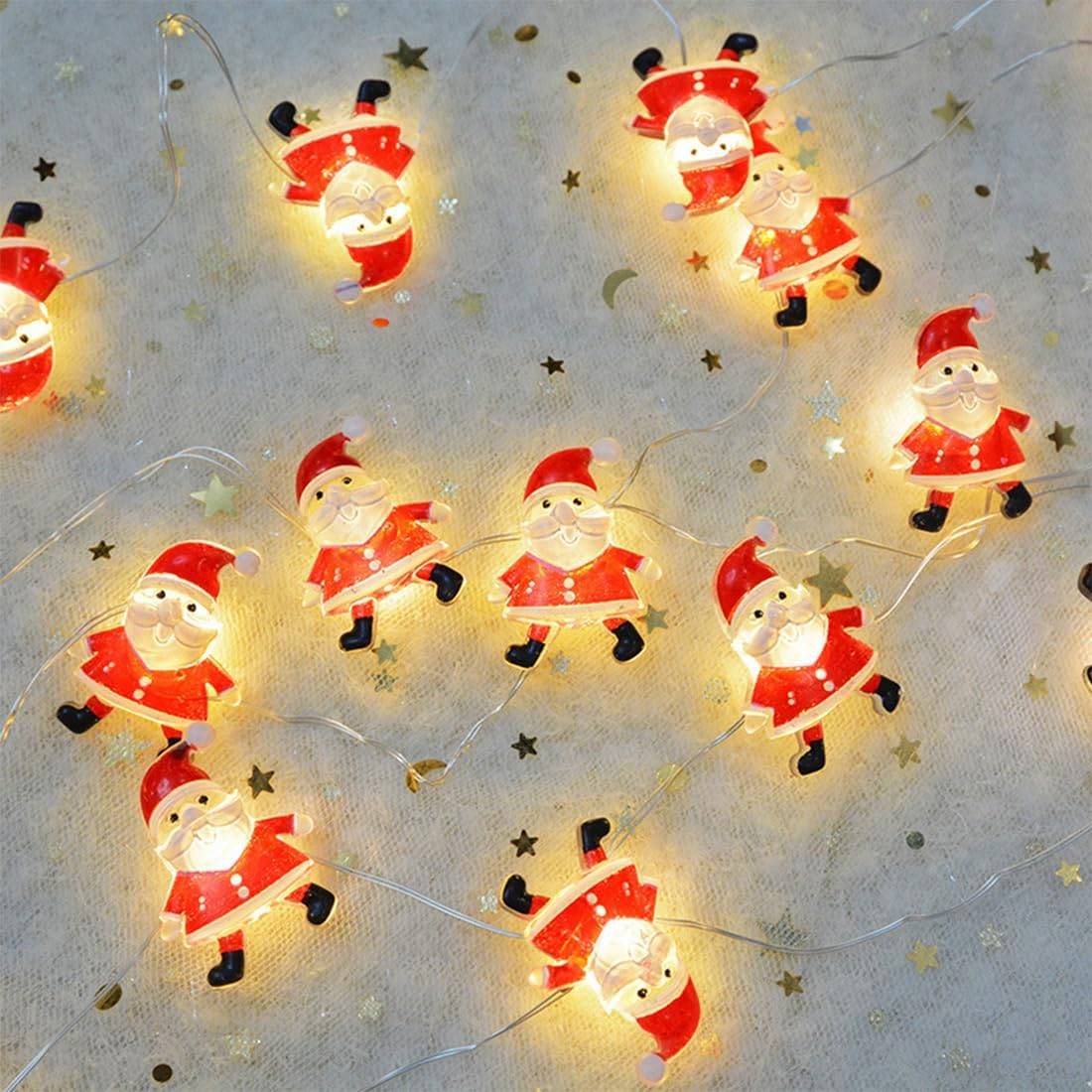 Guirlande lumineuse d'intérieur à piles, 3 m/30 LED, décoration Père Noël, rideaux lumineux d'extérieur, lumière blanche chaude, éclairage - Image 5