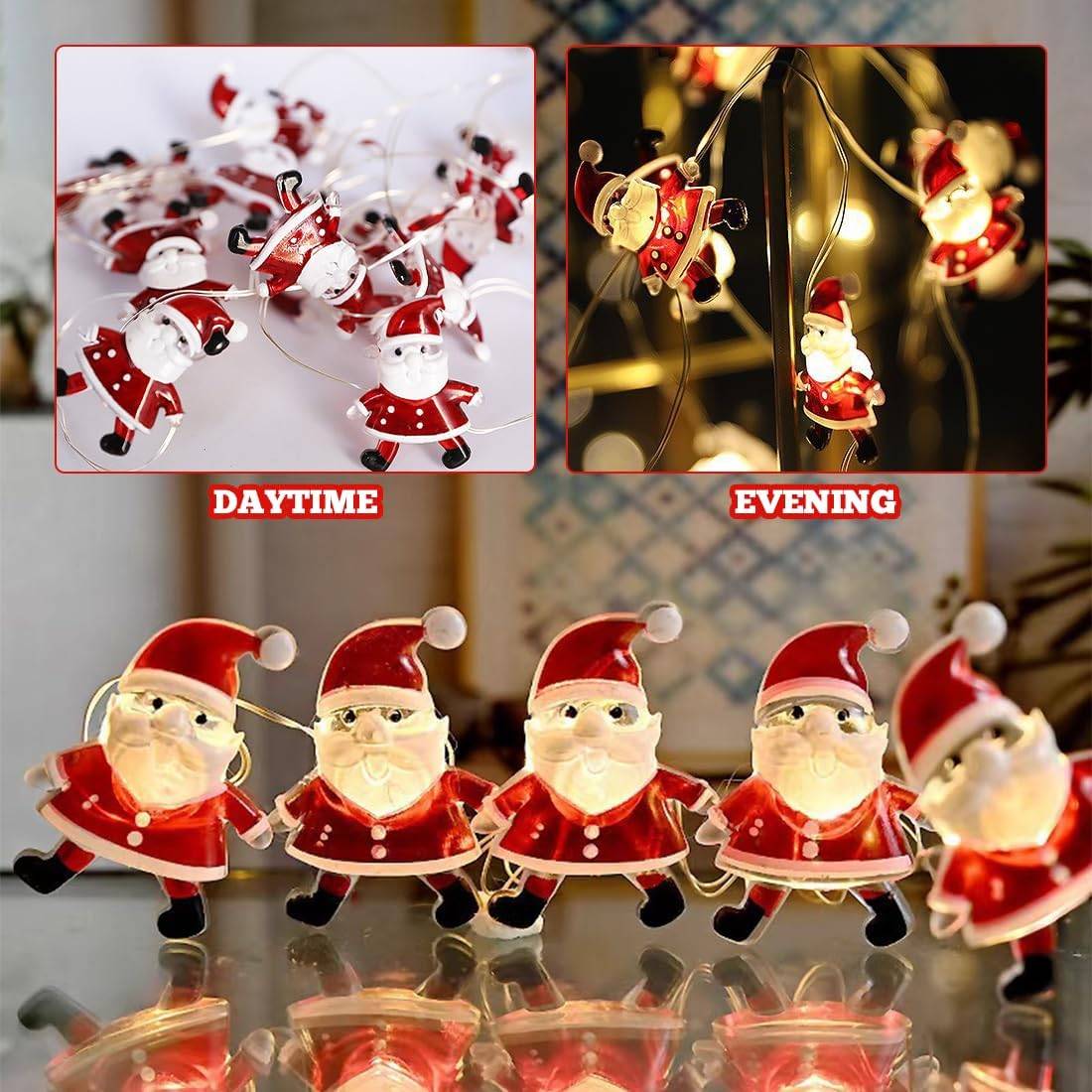 Guirlande lumineuse d'intérieur à piles, 3 m/30 LED, décoration Père Noël, rideaux lumineux d'extérieur, lumière blanche chaude, éclairage - Image 2