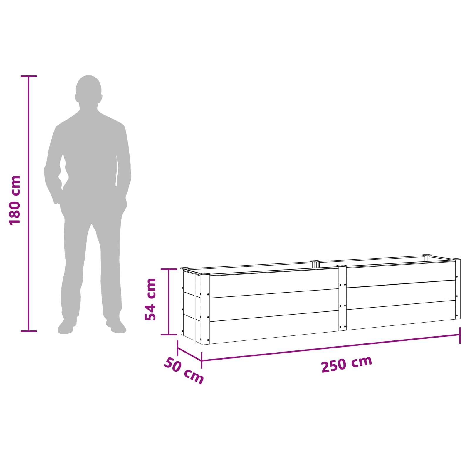 Prolenta Premium - Jardinière aluminium marron 250 x 50 x 54 cm - Prolenta premium p3152.1 - Image 7