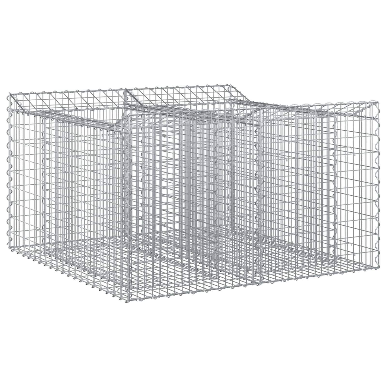 PANGIVO - Lit surélevé gabion Acier galvanisé Argenté 100 x 100 x 60 cm - PANGIVO - Image 2