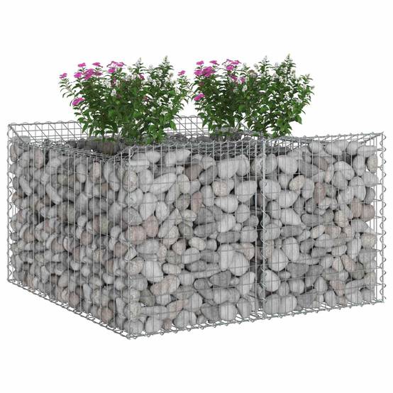 PANGIVO - Lit surélevé gabion Acier galvanisé Argenté 100 x 100 x 60 cm - PANGIVO - Image 3