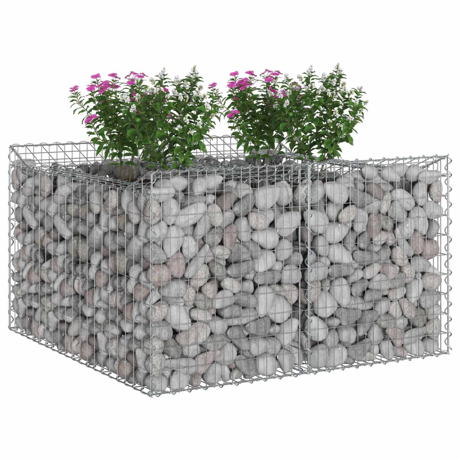 PANGIVO - Lit surélevé gabion Acier galvanisé Argenté 100 x 100 x 60 cm - PANGIVO - Image 3