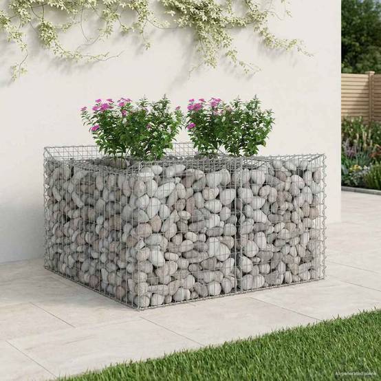 PANGIVO - Lit surélevé gabion Acier galvanisé Argenté 100 x 100 x 60 cm - PANGIVO - Image 5