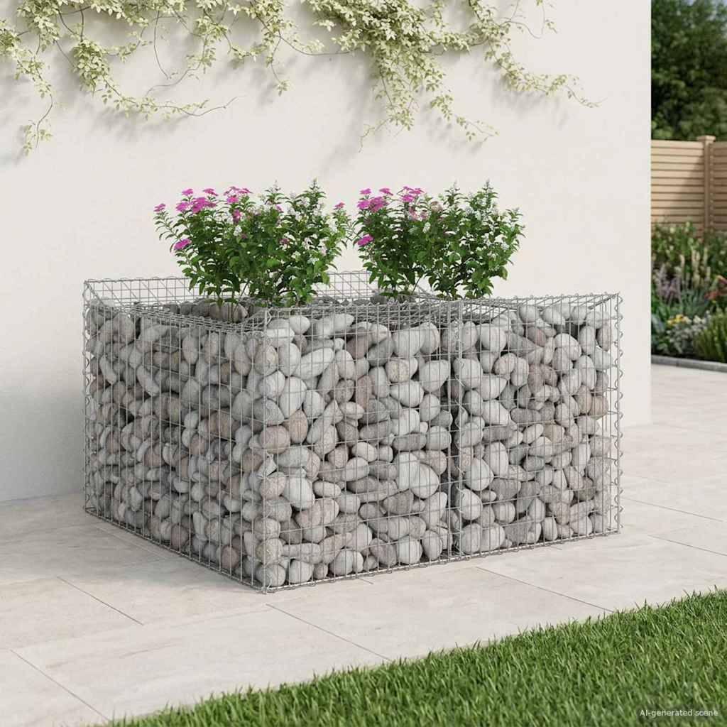 PANGIVO - Lit surélevé gabion Acier galvanisé Argenté 100 x 100 x 60 cm - PANGIVO - Image 5