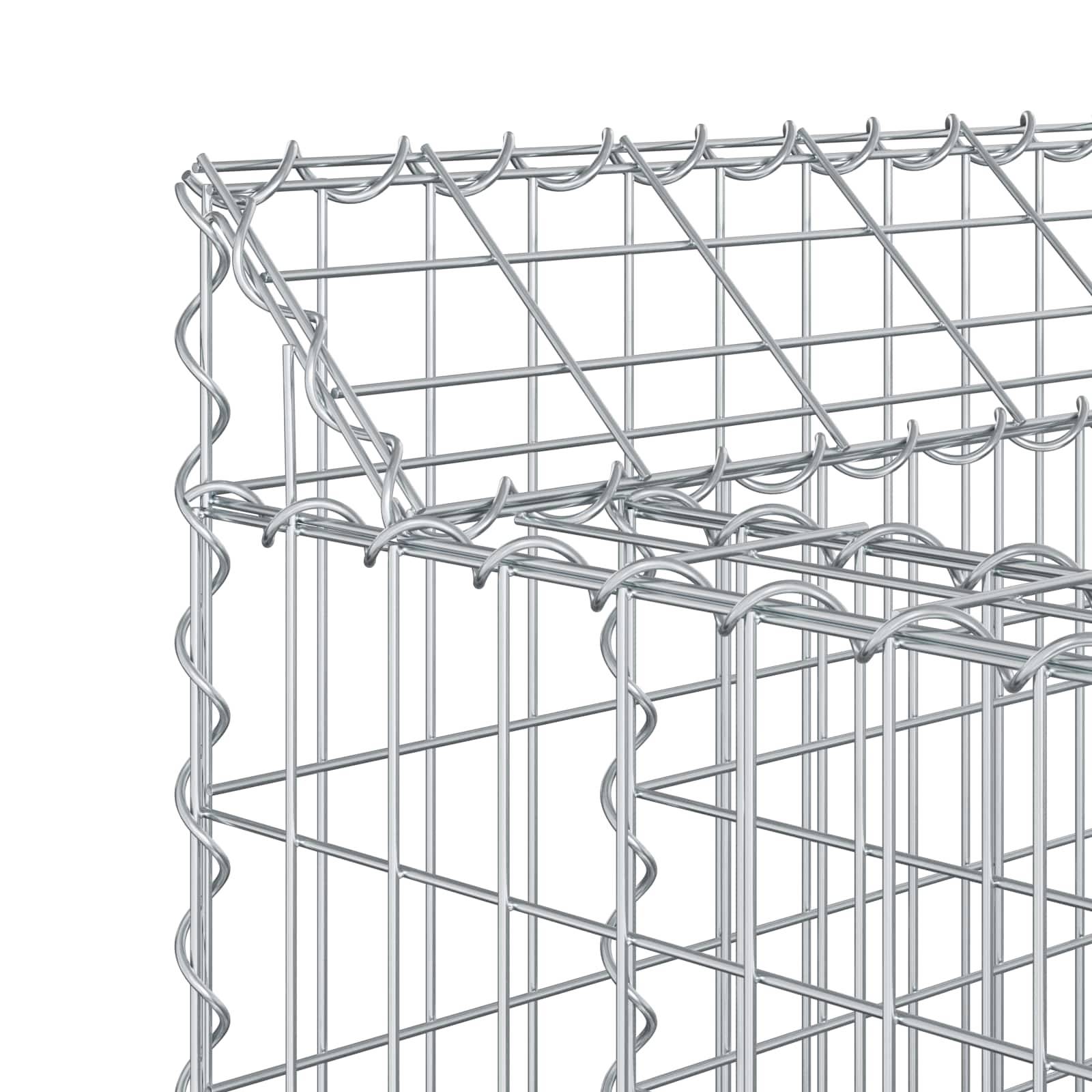 PANGIVO - Lit surélevé gabion Acier galvanisé Argenté 100 x 100 x 60 cm - PANGIVO - Image 9