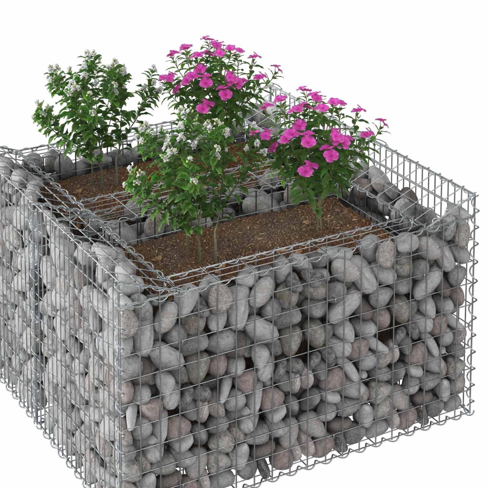 PANGIVO - Lit surélevé gabion Acier galvanisé Argenté 100 x 100 x 60 cm - PANGIVO - Image 4