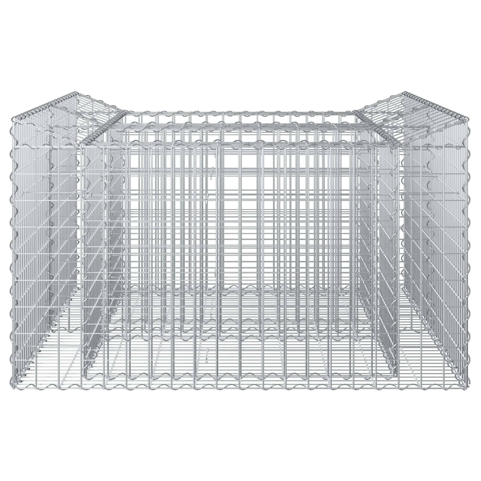 PANGIVO - Lit surélevé gabion Acier galvanisé Argenté 100 x 100 x 60 cm - PANGIVO - Image 7