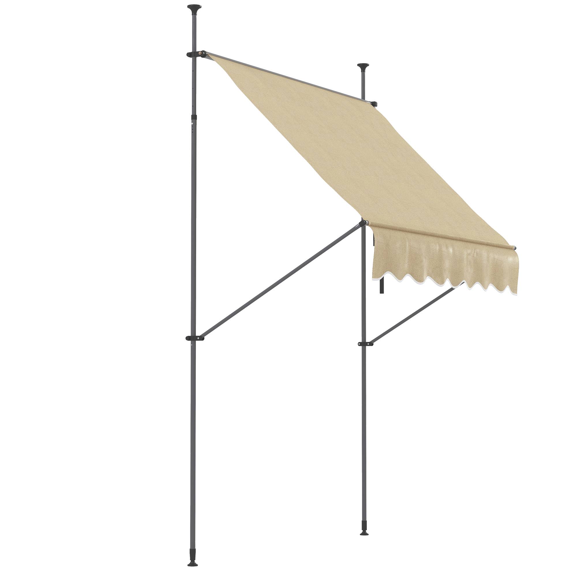 Store banne rétractable manuel à manivelle 200 x 120 x 210-300 cm, hauteur réglable, imperméable et anti-UV, beige - Image 2