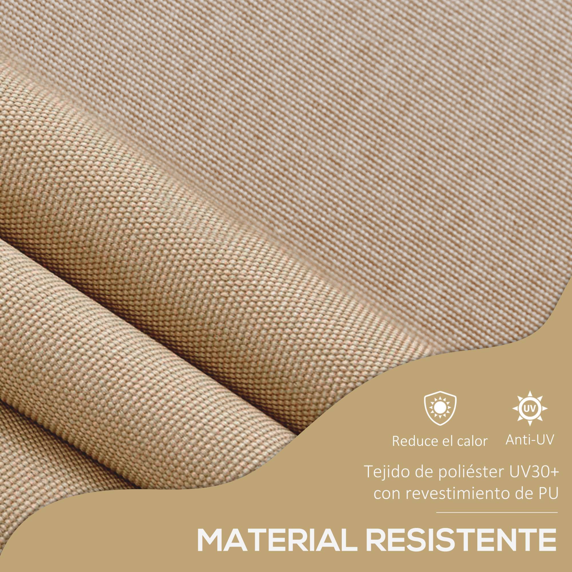 Store banne rétractable manuel à manivelle 200 x 120 x 210-300 cm, hauteur réglable, imperméable et anti-UV, beige - Image 8