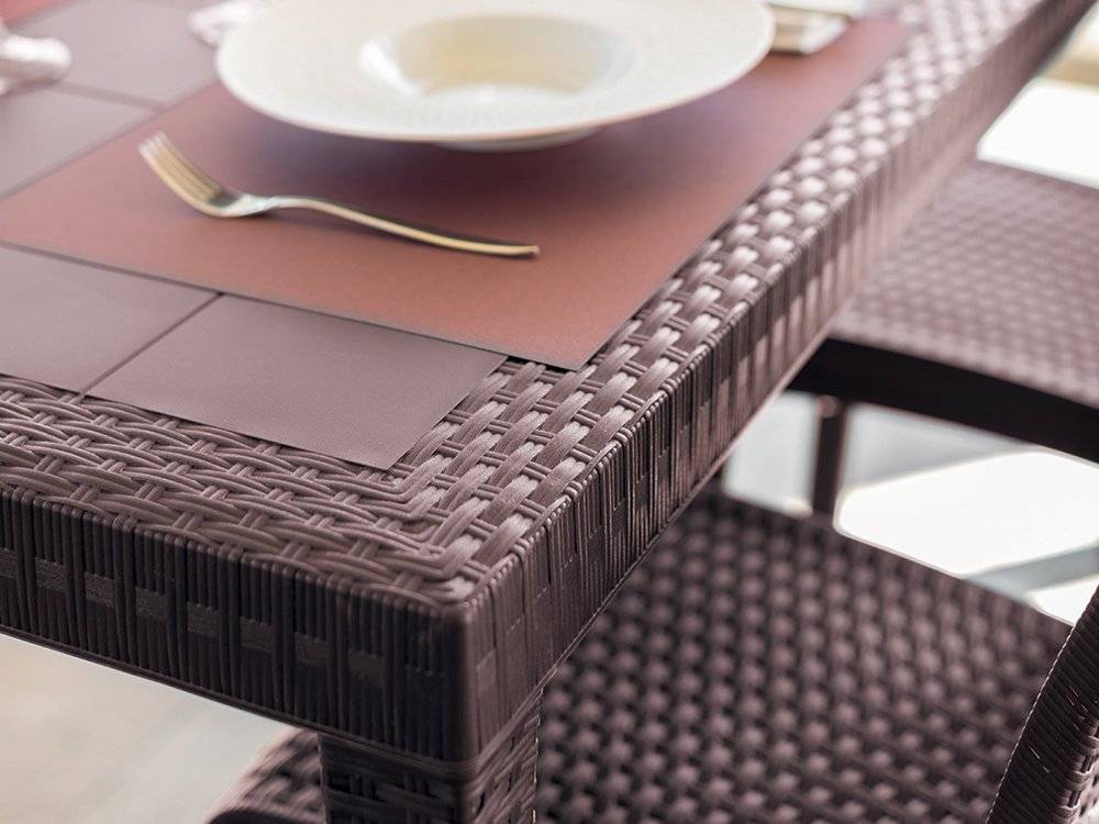Dmora - Table d'extérieur Giove, Base pique-nique, Table de jardin, Table d'extérieur polyvalent, Made in Italy, 150x90 h74 cm, Marron - Image 5