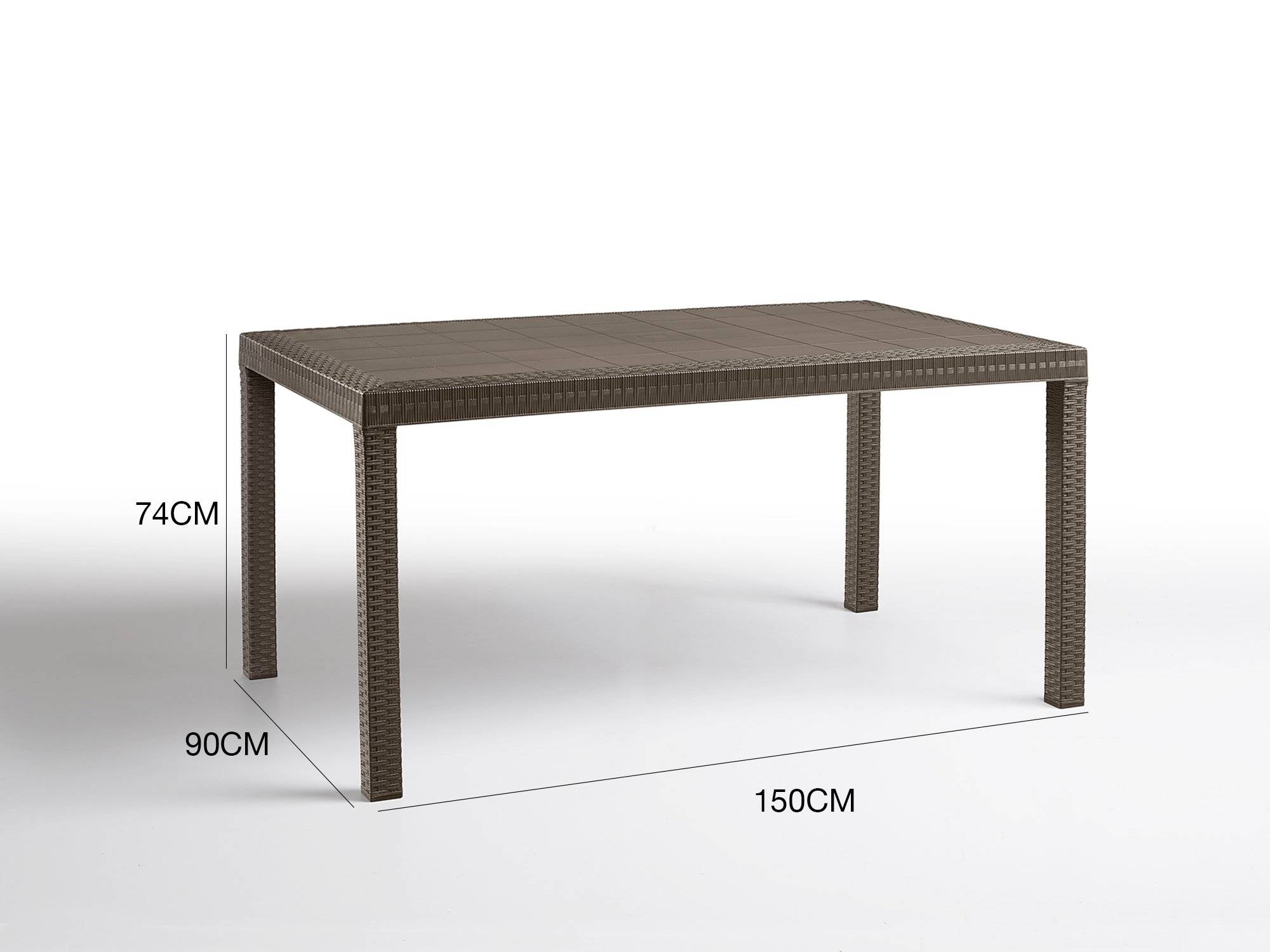 Dmora - Table d'extérieur Giove, Base pique-nique, Table de jardin, Table d'extérieur polyvalent, Made in Italy, 150x90 h74 cm, Marron - Image 3