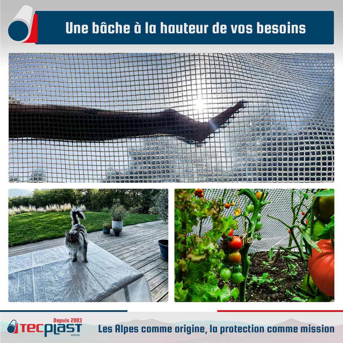 Bâche de Protection 2x3 m TR170MU - Bâche Armée Transparente - Haute Qualité - Imperméable - Résistance Anti-UV TECPLAST - Image 2