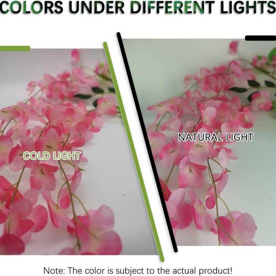 Glycine Artificielle Rose 10 mètres - Lot de 2 Rouleaux pour Décoration Murale et Événements - Lytech - Image 5