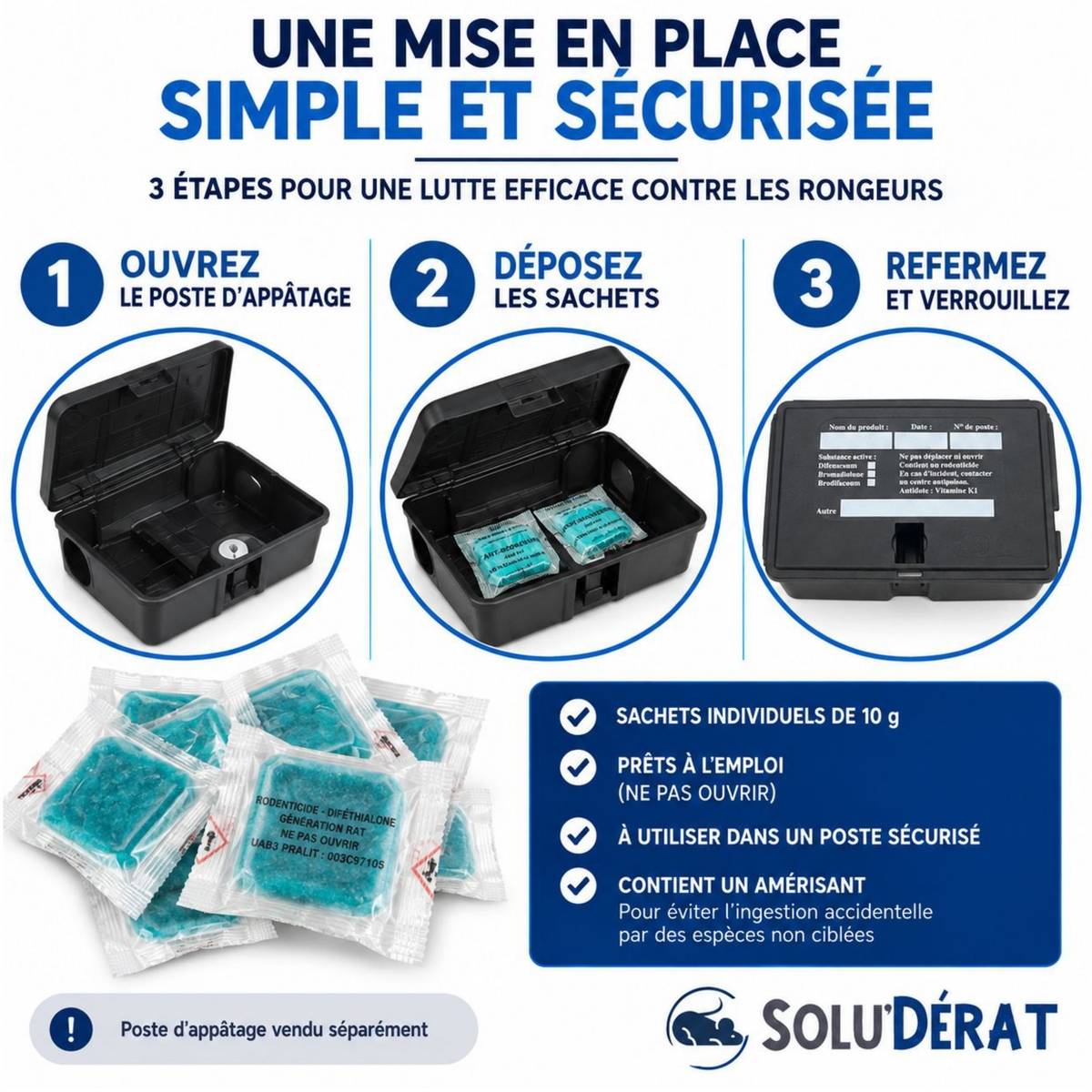 Tout pour les nuisibles - SOLU’DÉRAT Appâts Pâtes Fraîches Rats & Souris – Sachet 150 g / 15 pâtes – Rodenticide au Diféthialone 0,0025 % - Image 6