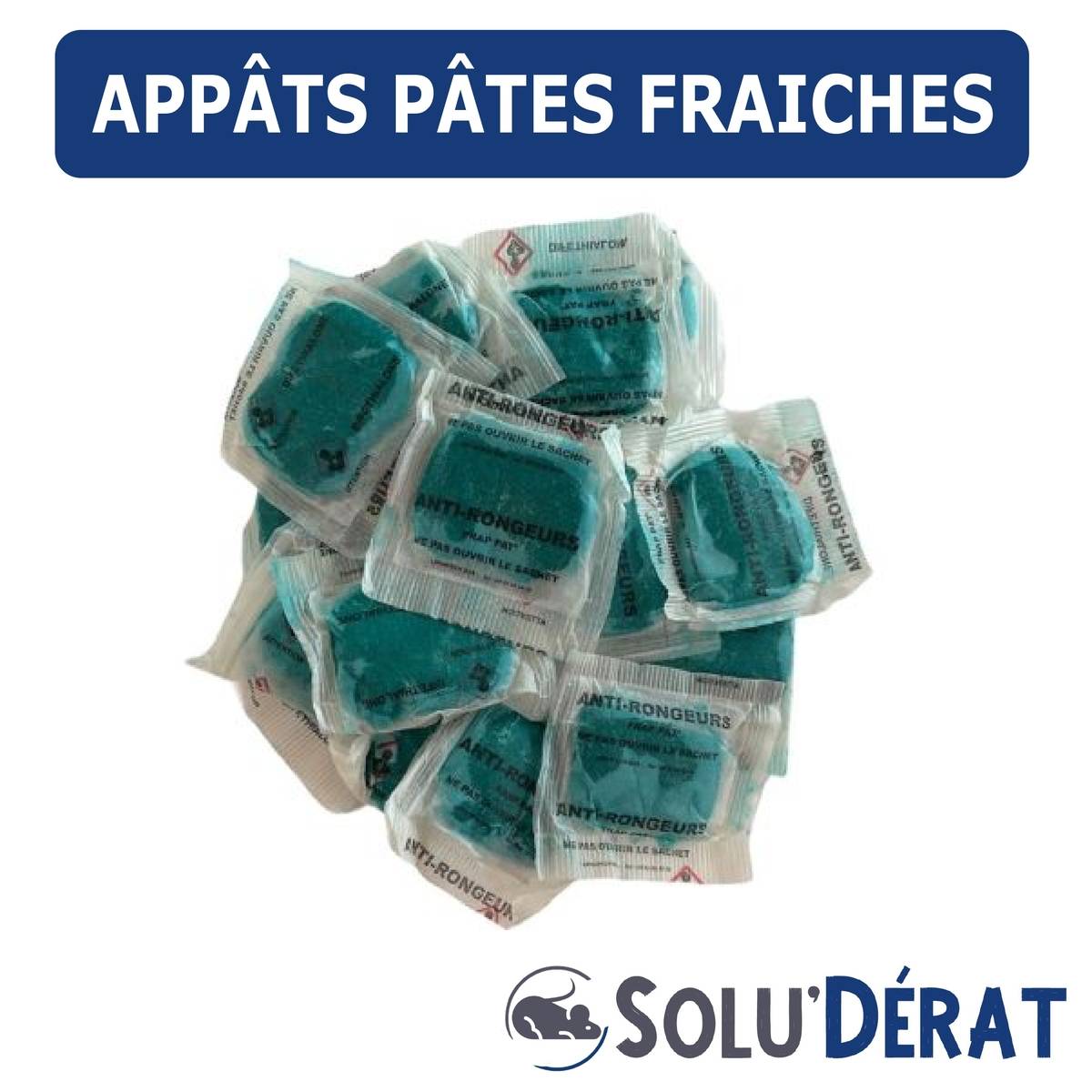 Tout pour les nuisibles - SOLU’DÉRAT Appâts Pâtes Fraîches Rats & Souris – Sachet 150 g / 15 pâtes – Rodenticide au Diféthialone 0,0025 % - Image 2