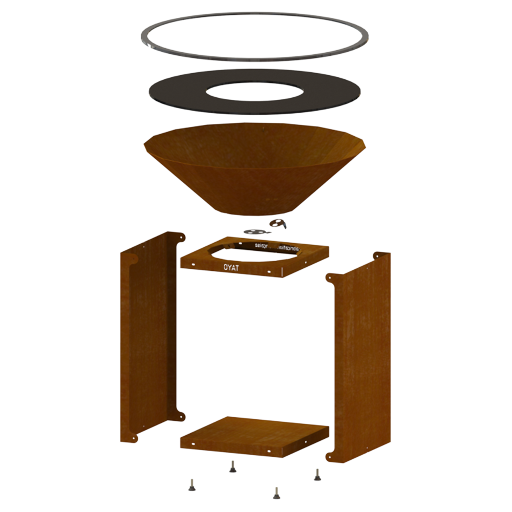 Brasero B.B.O 88 Cognac - Ø84cm Acier corten - OYAT - Image 5