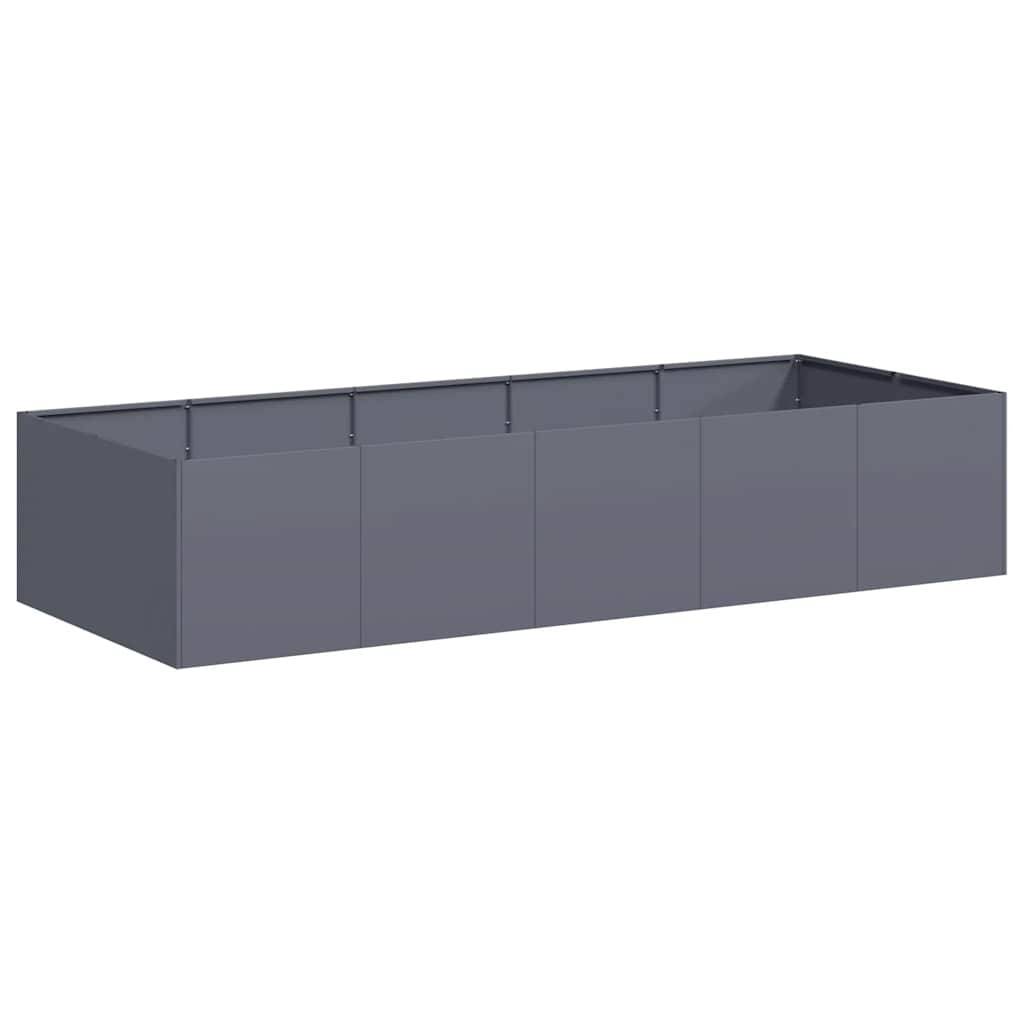Jardinière acier anthracite 200 x 80 x 40 cm - PANGIVO - Image 2