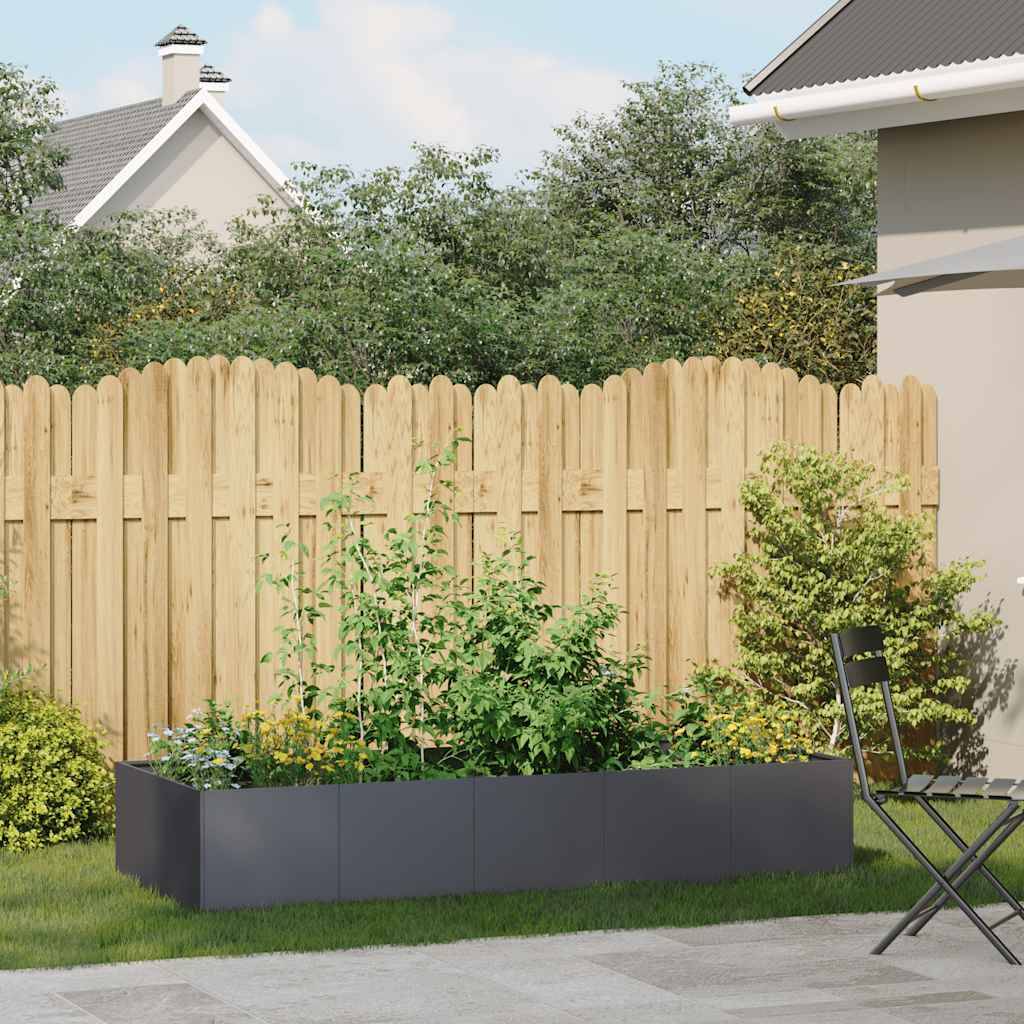 Jardinière acier anthracite 200 x 80 x 40 cm - PANGIVO - Image 3