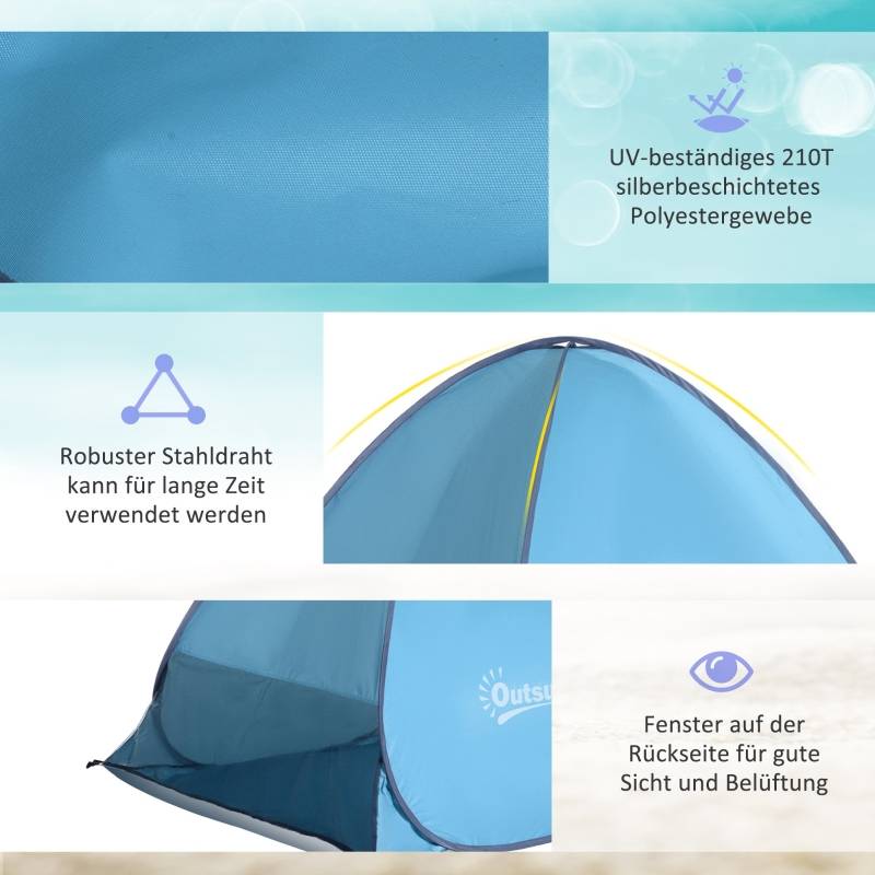Tente Pop-up ARMYJY Pour Animaux – Protection UV, Montage 2s, 80x65x55 Cm, Poche Smartphone – Double Bleu