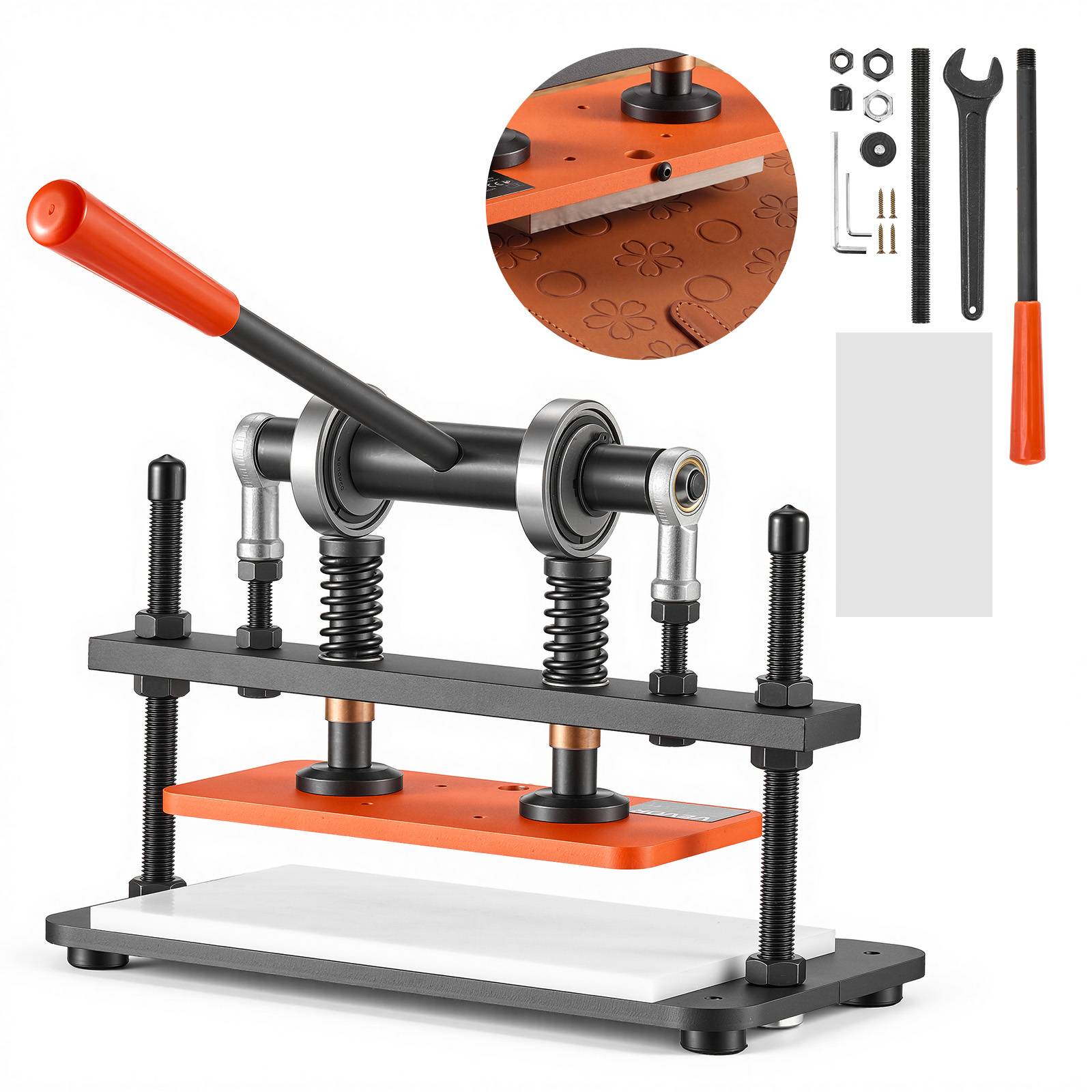 Vevor - VEVOR Presse de découpe et d'embossage pour cuir, 1,5 T, course 12 mm, zone 260 x 120 mm, double guidage, cuir, tissu, papier et silicone